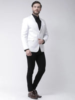 Hangup Men Standard Solid Men Formalwear-WhiteTuxedoBlazer