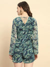 Green Printed Playsuit