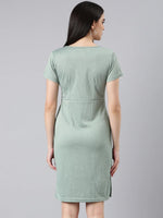 Women Sea Green Solid Bodycon Dress-AE-507-Seagreen