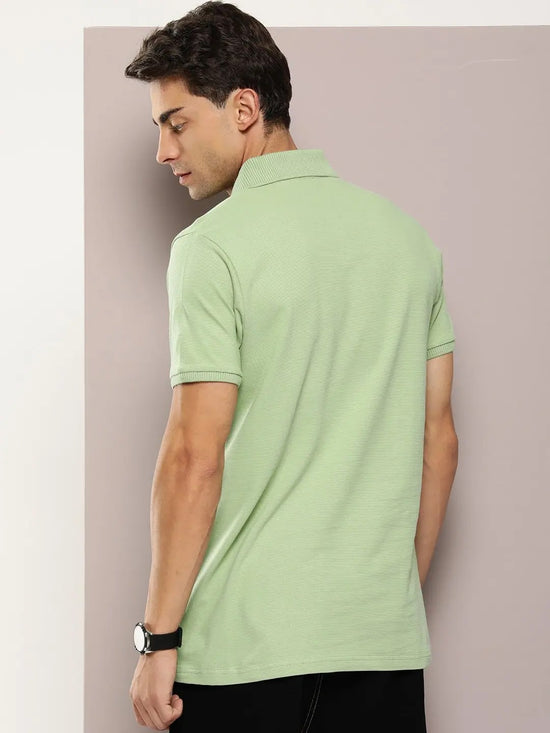 Dillinger Green Solid Regular Snap Polo T-shirt