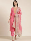 Women Pink Printed Kurta Set-GW-3790-Pink