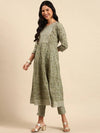 Women's Olive Printed Kurta Set-RF-1648-Olive