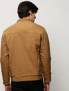 Men Khaki Solid Casual Bomber Jackets-ZD-3702-Khaki