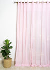 Solid Powder pink 100% cotton plain curtain for Living room & bedroom - Light filtering - Pack of 1-200441086009