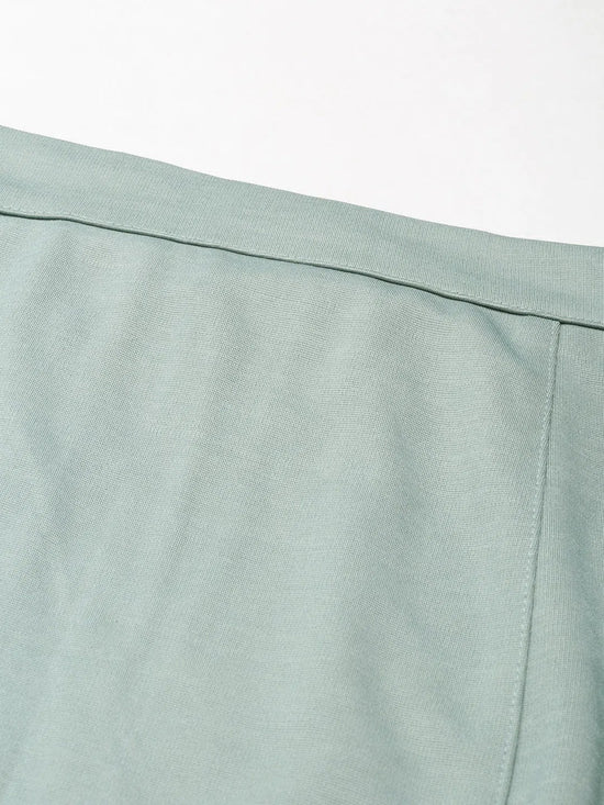 Women Sea Green Solid Pencil Skirt-AE-10611-Seagreen