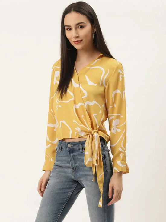 Abstract Yellow Knot Top