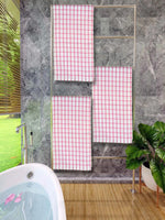 Athom Living Premium Gamcha Bath Towel 65 x 135 cm Pack of 3 Multicolored checkered-ATZ-BT-1C-C3