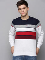 Men White Colourblock Sweatshirt-OTRS-4-Offwhite