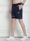 Venitian Men Cotton Printed Navy Shorts