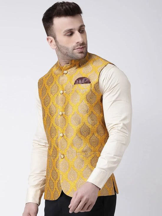 Hangup Men Standard Solid Men's Indian Wear-131AJacquardNehru