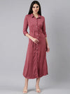 Women Mauve Polka Dots Shirt Dress-AE-15992-Mauve