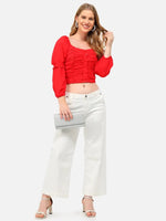 Red Ruching Top