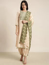 Women Straight Beige Solid Kurta and Patiala Set Comes With Dupatta-GW-713-Beige