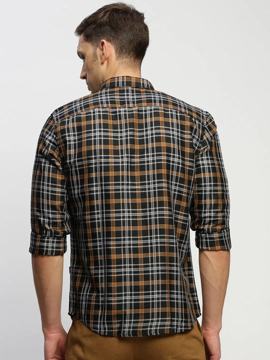 Men Black Checked Shirt-BRICHCHECKS-5614-Black