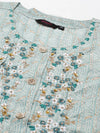 Women's Teal Printed Straight Kurta-GW-2960-Teal