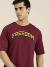 Dillinger Maroon Typographic Oversized T-Shirt