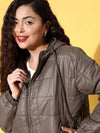 Women Solid Standard Brown Jacket