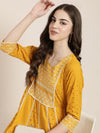 Women Mustard Solid Kurta Set-RF-1740-Mustard