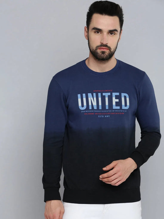 Men Blue Solid Sweatshirt-OD-6040-Navyblue