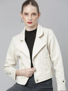 Women Cream Solid Tailored Jacket-CHN-9031-Cream