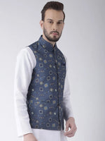 Hangup Men Standard Printed Men's Indian Wear-35APrintedNehru