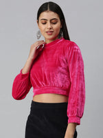 Women's Solid Pink Top-AE-10188-Pink