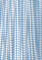 Gingham Woven 100% cotton geometric curtain for living room - Room darkening - Powder Blue - Pack of 1-230823366