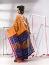 Mustard Patli-Pallu Cotton Saree With Stripes Zari Borders-MA55CT06520106