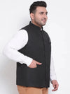 Hangup Men Standard Solid Men's Indian Wear-BlackBasket1