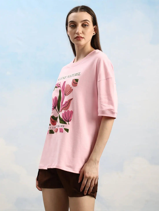 Dillinger Pink Graphic Oversized Drop shoulder T-shirt