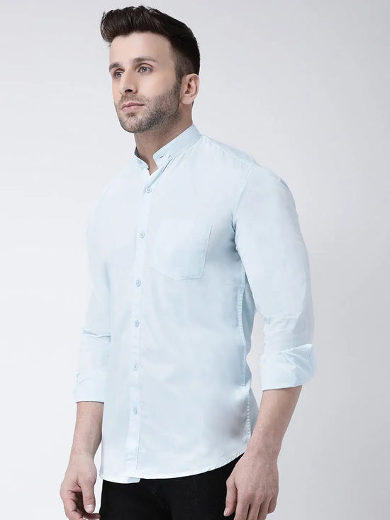 Hangup Men Slim Solid Shirts-BenBlueShirt