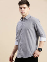 Men Purple Geometrical Casual Shirt-DAITON-3487-Lavender