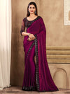 Saree Mall Women's Satin  Magenta Embellished Designer Saree With Blouse Piece-SRVATN7908