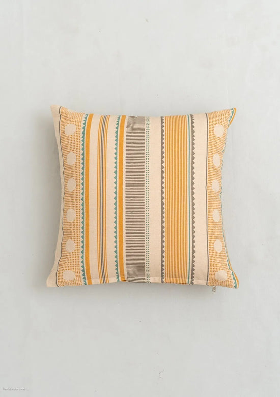 Buru 100% cotton boho cushion cover for sofa - Mustard-240455007