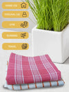 Athom Living Premium Gamcha Bath Towel 65 x 135 cm Pack of 2 Multicolored checkered-ATZ-BT-1B-1H