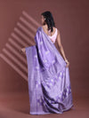 Violet Silk Soft Saree With Paisley Print-MA60BSL01400050