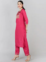 Ahika Poly Silk Yoke Design Kurta Trousers-PKSKD1370_S