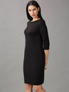 Women's Black Solid Bodycon Dress-DQ-16-681-Black