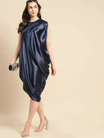 Asymmettric Side Cowl Dress