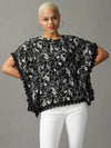 Women's Black Printed Kaftan Top-AE-10547-Black