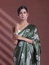 Fern Green Silk Soft Saree With Texture Print-MA60BSL01400055