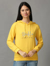 Women's Yellow Solid Sweatshirt-ARN-08-Yellow