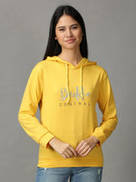 Women's Yellow Solid Sweatshirt-ARN-08-Yellow