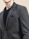 Men Grey Solid Casual Blazers-AR-39-Charcoal