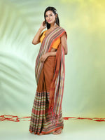 Ochre Yellow Cotton Soft Saree With Woven Nakshi Borders-MA62CT33660068