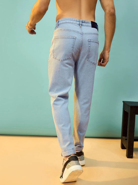 Men Blue Washed Slim Fit Jeans