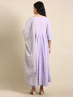 Women's Lavender Solid Anarkali Kurta-FS-2831-Lavender