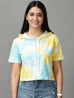 Women's Multi Tie Dye Crop Top-AE-10485-3-Multi