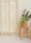 Ivy Vines 100% cotton sheer embroidered minimal curtain for living room -  Light filtering - Cream - Pack of 1-230424025