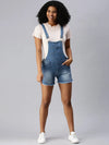 Women's Blue Solid Dungarees-LT-DS465-Blue